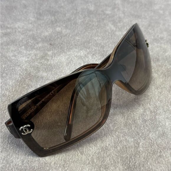 Chanel Vintage Y2K Rectangular 5065 Brown Sunglasses - Picture 11 of 12